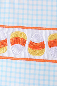 Candy Corn Embroidery Shorts Set