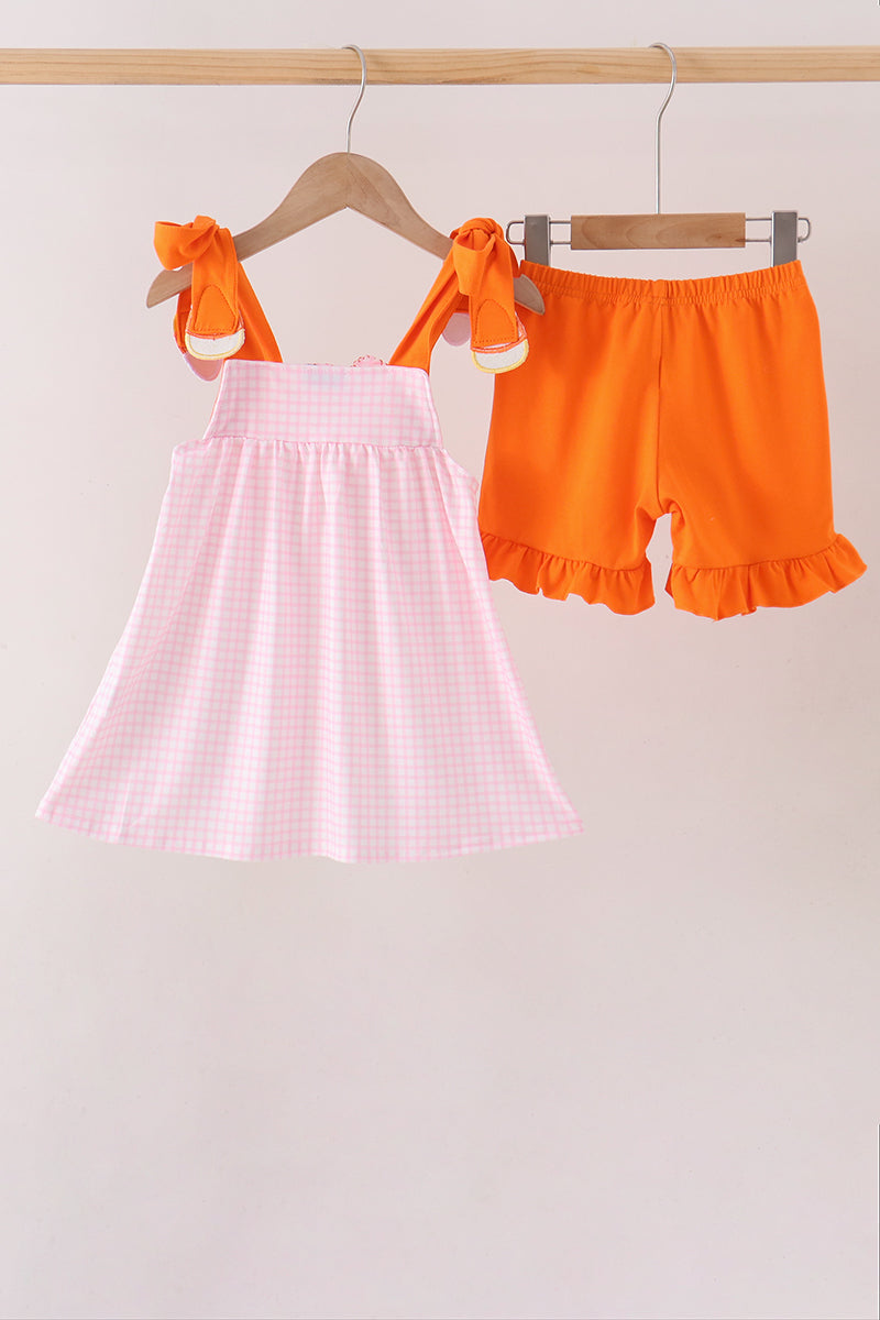 Candy Corn Ruffle Shorts Set