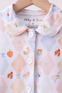 Chicken Bow Bamboo Pajama Pants Set