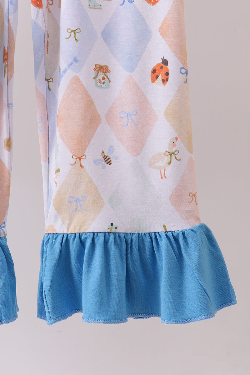Chicken Bow Bamboo Pajama Pants Set