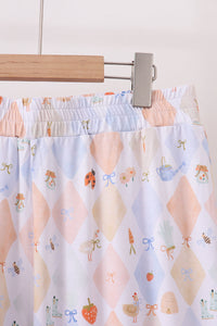 Chicken Bow Bamboo Mom Pajama Pants Set