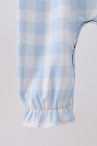 Farm Embroidery Gingham Romper