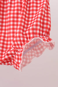 Farm Embroidery Gingham Bloomer Set