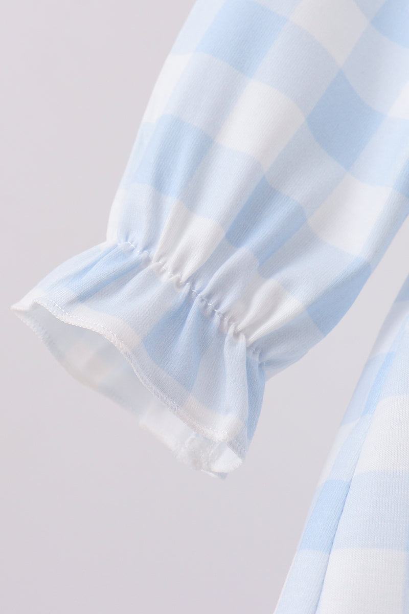 Farm Embroidery Gingham Bloomer Set