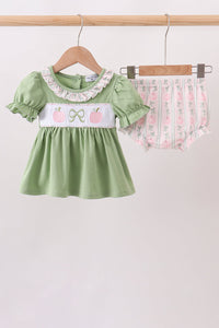 Pumpkin Bow Embroidery Bloomer Set