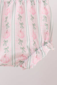 Pumpkin Bow Embroidery Bloomer Set