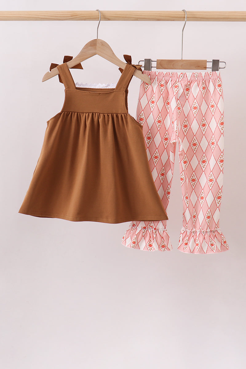Pumpkin Smocked Lace Set