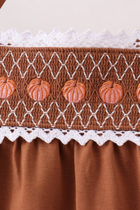 Pumpkin Smocked Lace Set