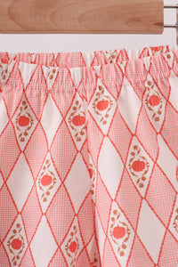 Pumpkin Smocked Lace Shorts Set