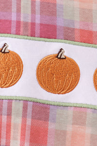 Pumpkin Embroidery Plaid Bubble