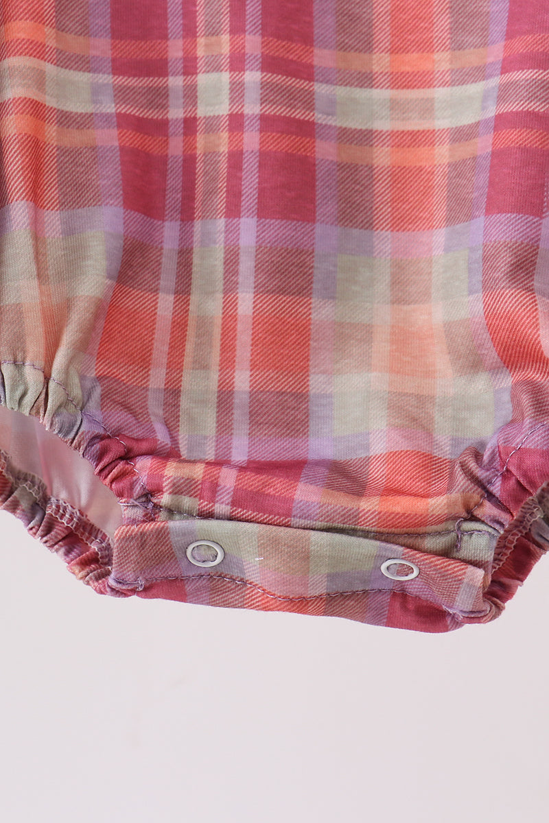 Pumpkin Embroidery Plaid Bubble