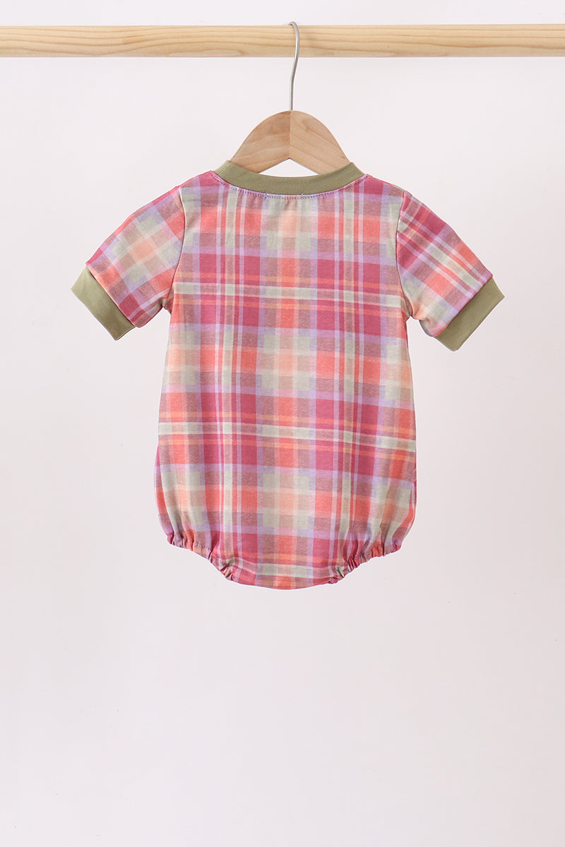 Pumpkin Embroidery Plaid Bubble