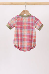 Pumpkin Embroidery Plaid Bubble