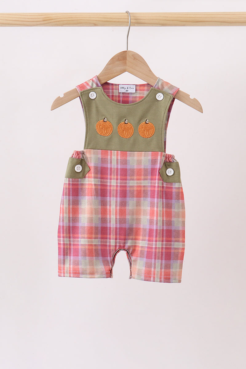 Pumpkin Embroidery Plaid Jon Jon