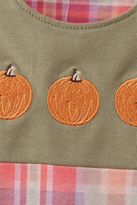 Pumpkin Embroidery Plaid Jon Jon