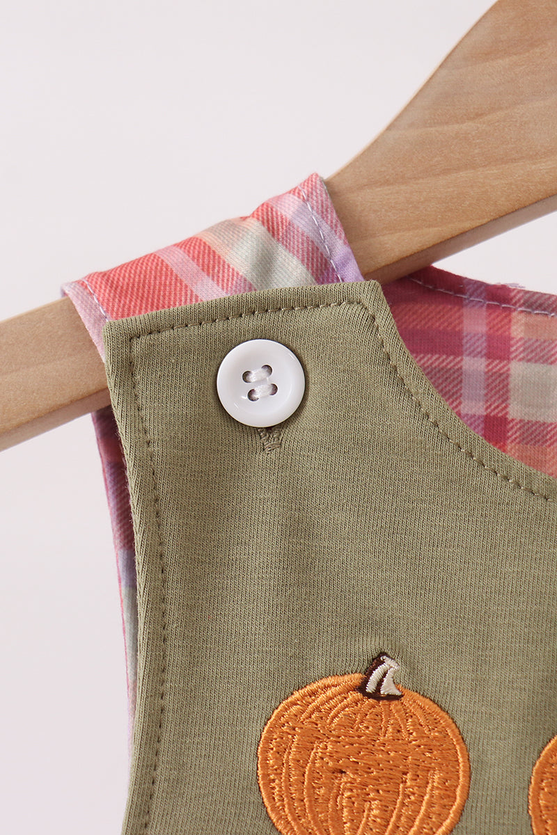 Pumpkin Embroidery Plaid Jon Jon