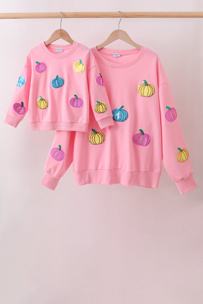 Pumpkin Sequin Mom&me Top