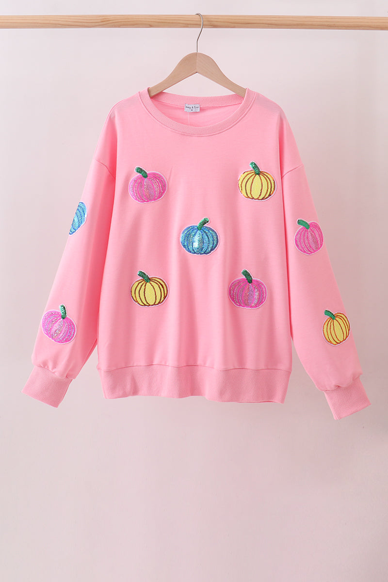 Pumpkin Sequin Mom&me Top