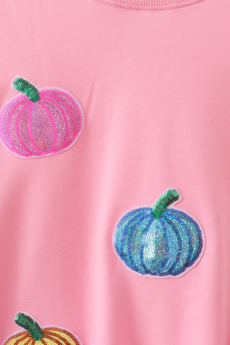 Pumpkin Sequin Mom&me Top