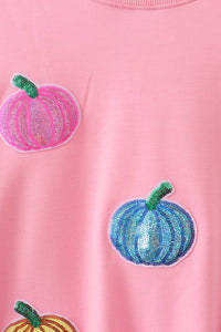 Pumpkin Sequin Mom&me Top