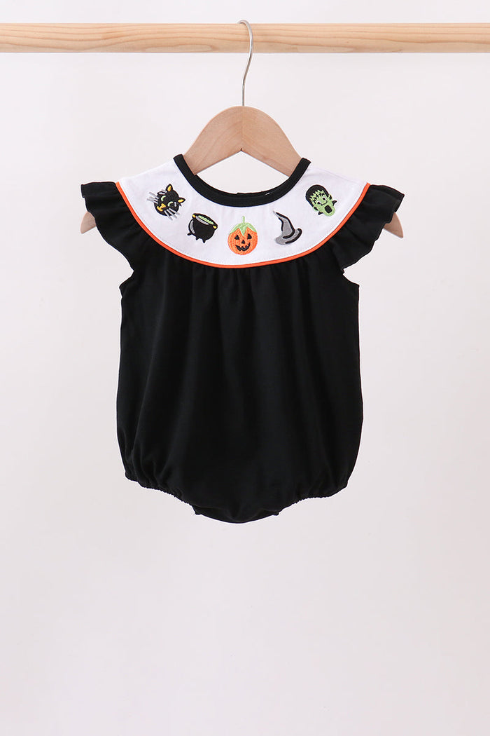 Pumpkin cat Embroidery Ruffle Bubble