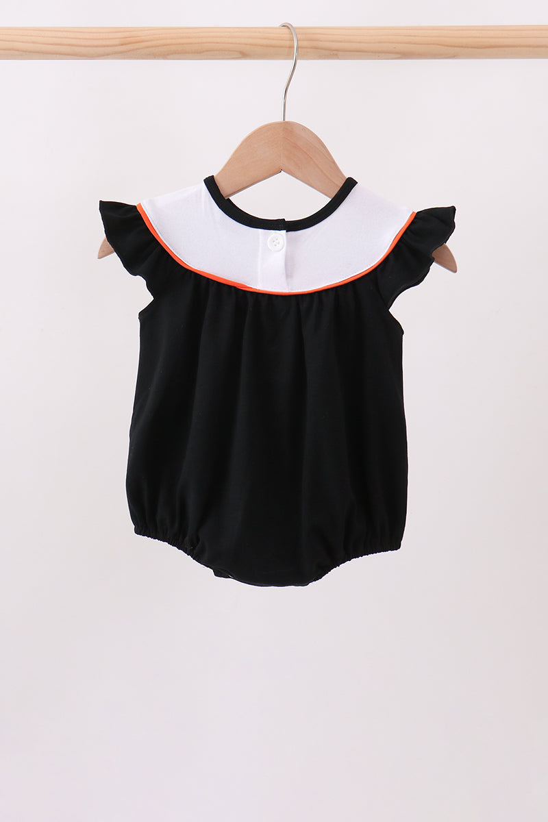 Pumpkin cat Embroidery Ruffle Bubble