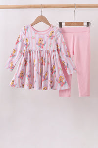 Princess floral stripe bamboo pants set