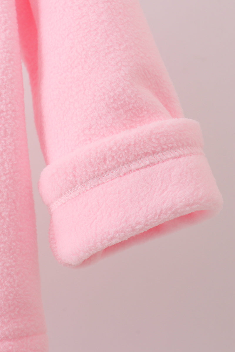 Fleece Bow Coat - Pink