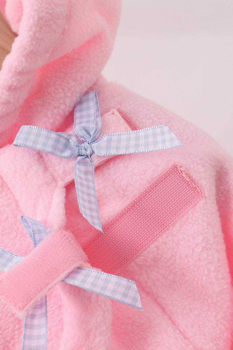 Fleece Bow Coat - Pink