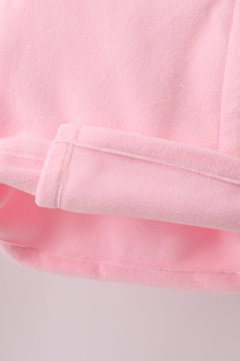 Fleece Bow Coat - Pink