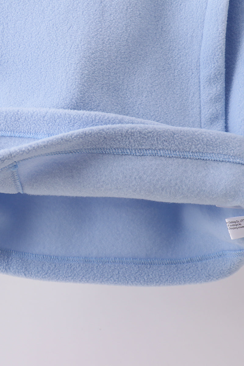 Fleece Bow Coat - Blue