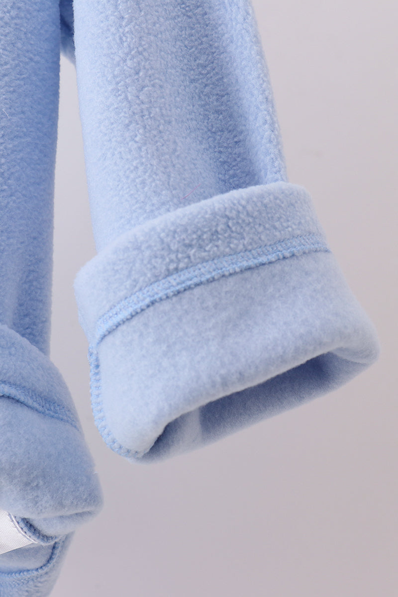 Fleece Bow Coat - Blue