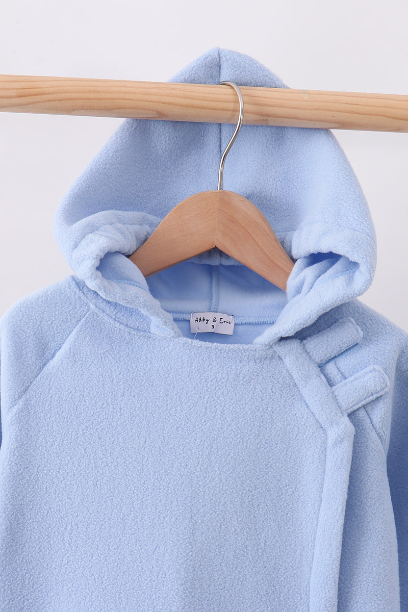 Fleece Bow Coat - Blue