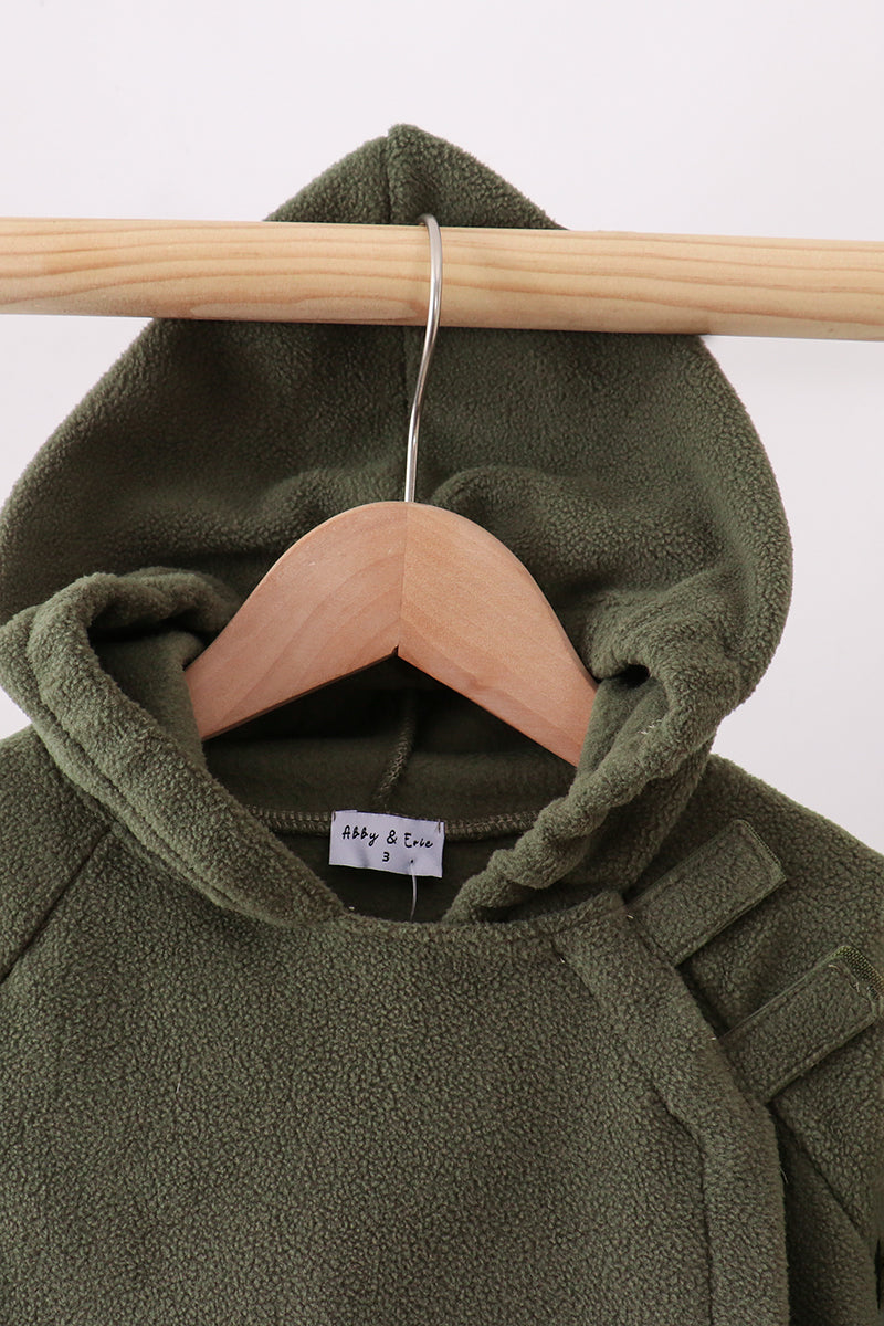 Fleece Bow Coat - Green