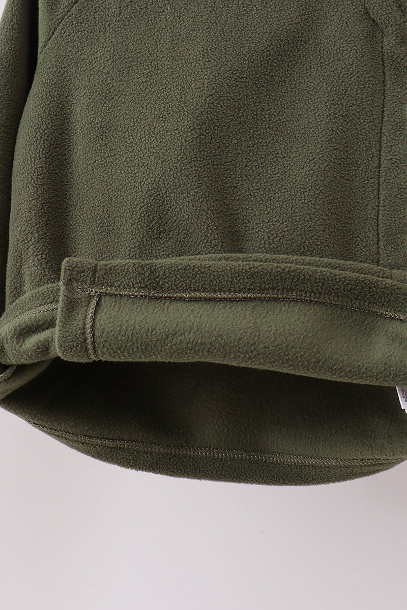 Fleece Bow Coat - Green