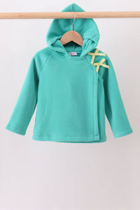 Fleece Bow Coat - Turquoise