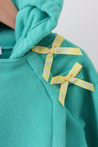 Fleece Bow Coat - Turquoise