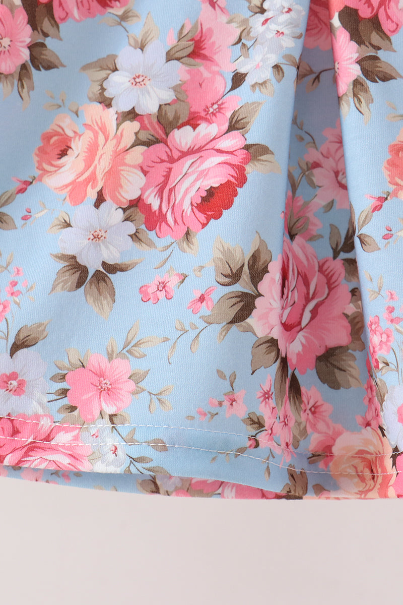 Rose floral ruffle bloomer set
