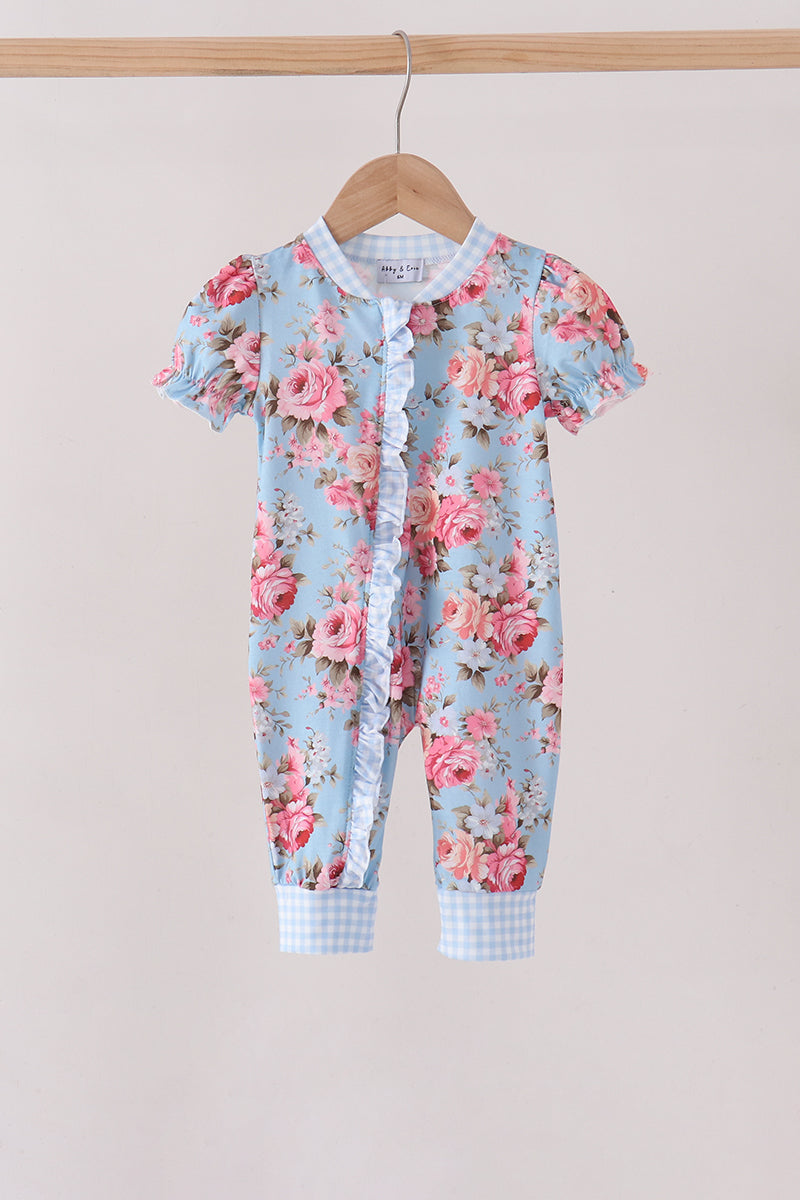 Rose floral ruffle romper
