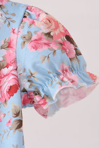 Rose floral ruffle romper