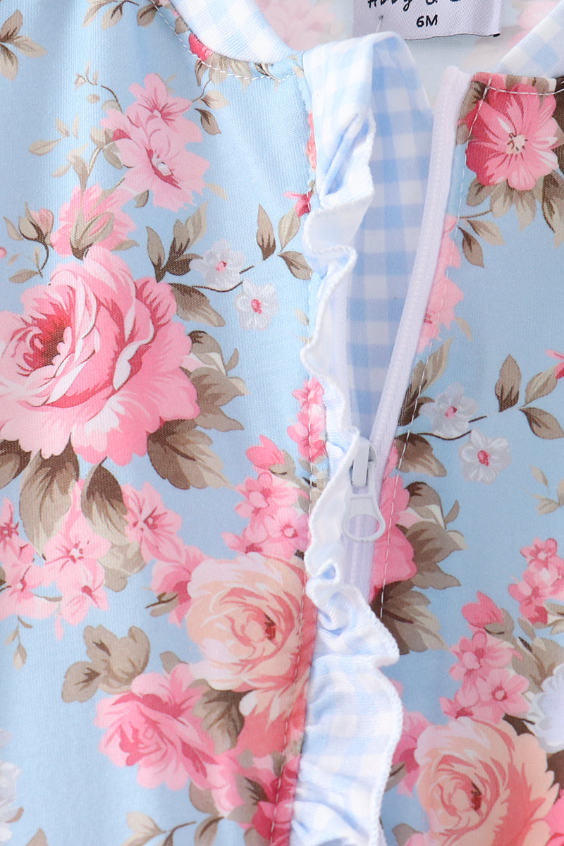Rose floral ruffle romper