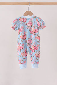 Rose floral ruffle romper