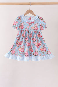 Rose floral ruffle dress