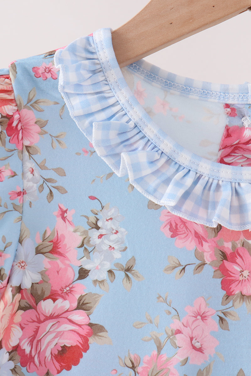 Rose floral ruffle dress