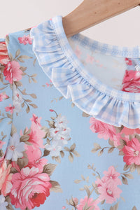 Rose floral ruffle dress