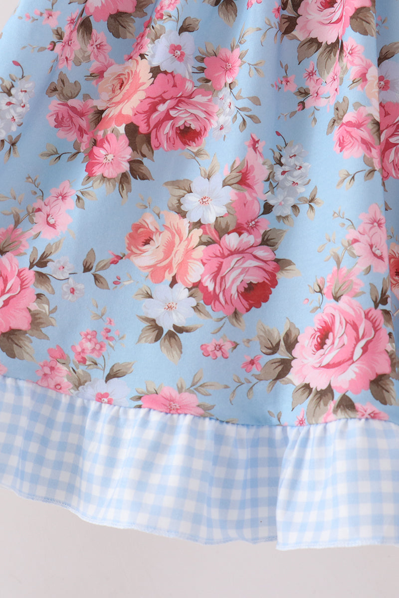 Rose floral ruffle dress