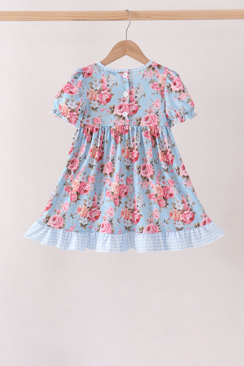 Rose floral ruffle dress