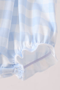 Pumpkin Embroidery Gingham Bubble