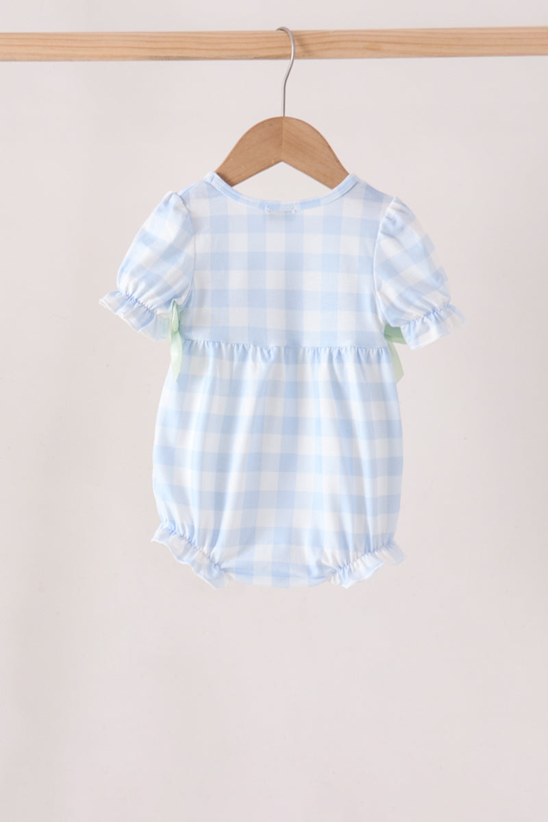 Pumpkin Embroidery Gingham Bubble