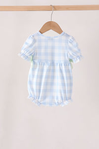 Pumpkin Embroidery Gingham Bubble